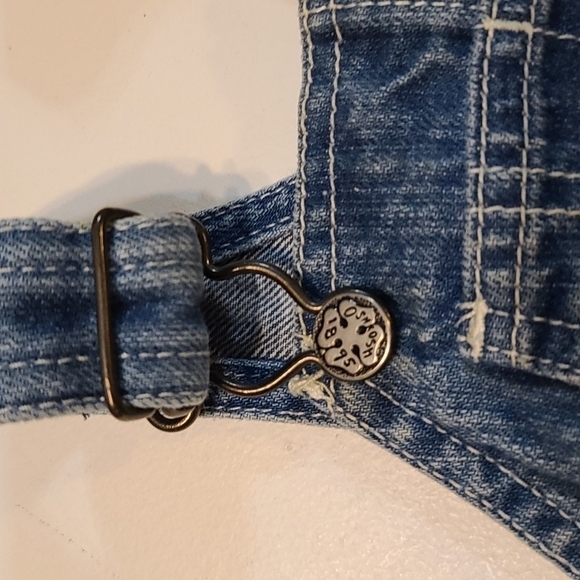 OshKosh Toddler Girl's Denim Overall Dress Pockets Size 24 months EUC - Picture 3 of 10